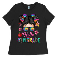 Black hello fourth grade Ladies Tee - texasbilliewilder