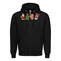 Black christmas milk and cookies Zipper Hoodie - MaliasSmallBusiness