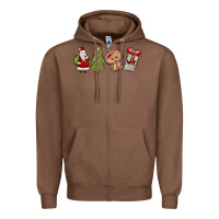 Chestnut christmas milk and cookies Zipper Hoodie - MaliasSmallBusiness