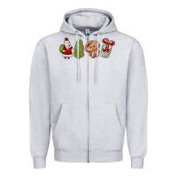 Heather Grey christmas milk and cookies Zipper Hoodie - MaliasSmallBusiness