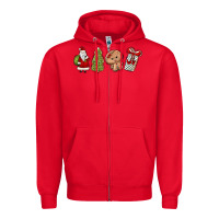Red christmas milk and cookies Zipper Hoodie - MaliasSmallBusiness