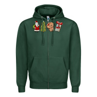 Sports Green christmas milk and cookies Zipper Hoodie - MaliasSmallBusiness