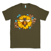 Army Green bee sunflower leopard Classic Tee - Jasminsmagicworld