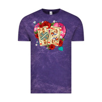 Cloud Purple playing cards roses and pearls Vintage Tee - AdoDesignShop