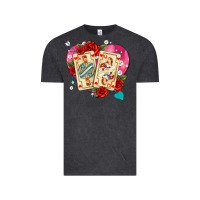 Vintage Black playing cards roses and pearls Vintage Tee - AdoDesignShop