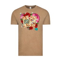 Vintage Coffee playing cards roses and pearls Vintage Tee - AdoDesignShop