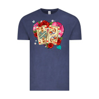 Vintage Denim playing cards roses and pearls Vintage Tee - AdoDesignShop