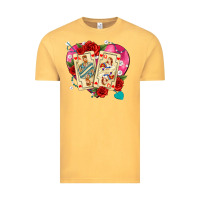 Vintage Mustard playing cards roses and pearls Vintage Tee - AdoDesignShop