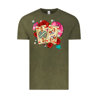 Vintage Olive playing cards roses and pearls Vintage Tee - AdoDesignShop