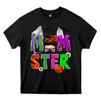 Black halloween momster messy bun Heavy Core Tee - Zillion Design Studio