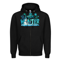 Black hello winter snowman Zipper Hoodie - MaliasSmallBusiness