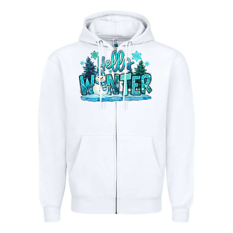 Hello Winter Snowman Zipper Hoodie by MaliasSmallBusiness | Teevron