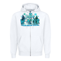 White hello winter snowman Zipper Hoodie - MaliasSmallBusiness