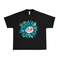 Cute Snowman Winter Sunflower Urban Heavy Tee | Teevron