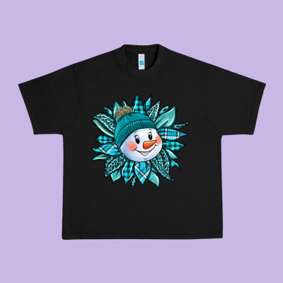 Cute Snowman Winter Sunflower Urban Heavy Tee Designed By Jasminsmagicworld
