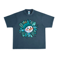 Midnight Navy cute snowman winter sunflower Urban Heavy Tee - Jasminsmagicworld