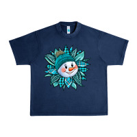 Navy cute snowman winter sunflower Urban Heavy Tee - Jasminsmagicworld
