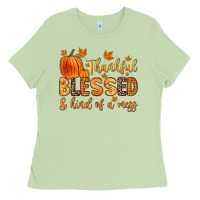 Matcha thankful blessed and kind of a mess Ladies Tee - Zillion Design Studio