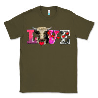 Army Green love with holstein cow Classic Tee - AdoDesignShop