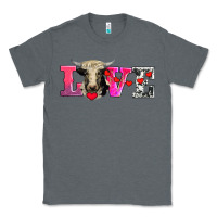 Charcoal Heather love with holstein cow Classic Tee - AdoDesignShop