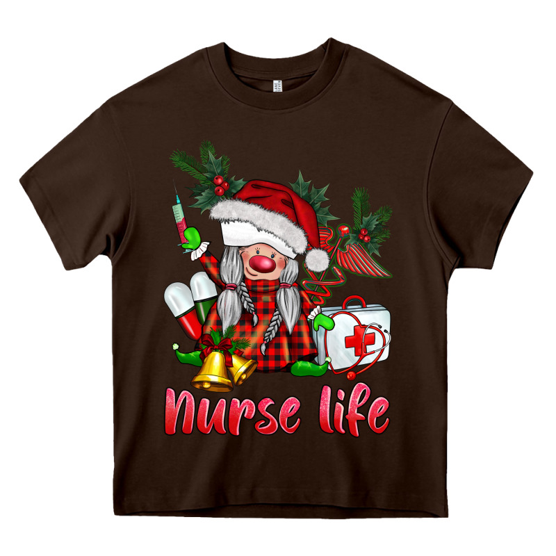 Christmas Nurse Life Gnome Heavy Core Tee by BarkalooDesign | Teevron