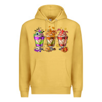 Antique Gold Hallothanksmas coffee cups Premium Hoodie - NancyCooperArtShop