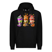Black Hallothanksmas coffee cups Premium Hoodie - NancyCooperArtShop