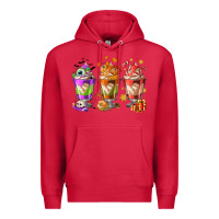 Cardinal Hallothanksmas coffee cups Premium Hoodie - NancyCooperArtShop