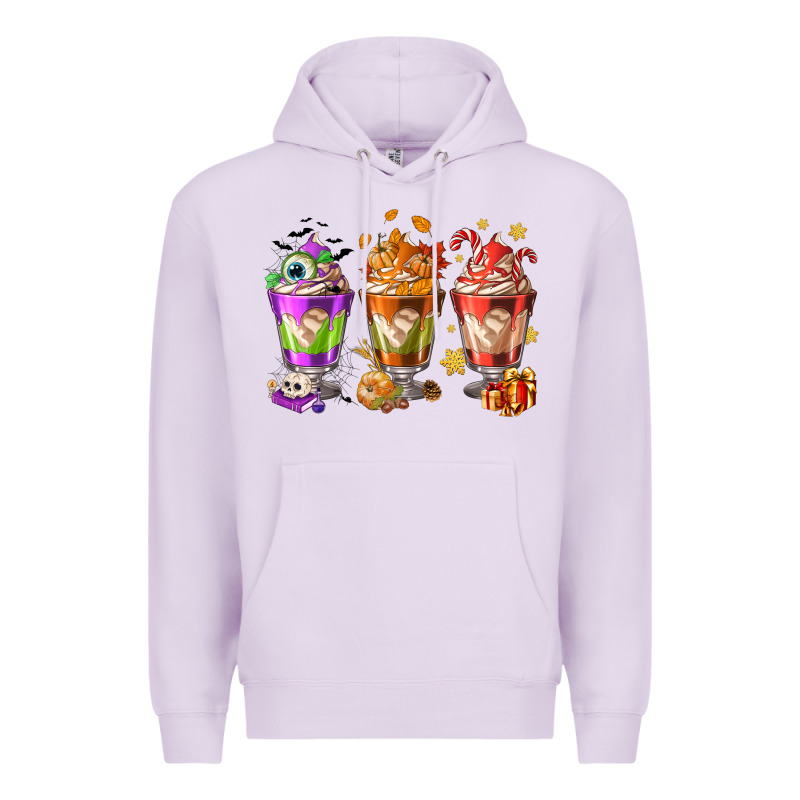 Hallothanksmas Coffee Cups Premium Hoodie by NancyCooperArtShop | Teevron