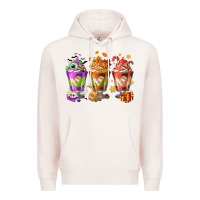 Pale Pink Hallothanksmas coffee cups Premium Hoodie - NancyCooperArtShop