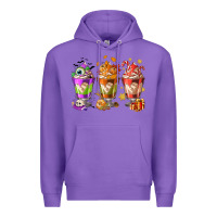 Purple Hallothanksmas coffee cups Premium Hoodie - NancyCooperArtShop