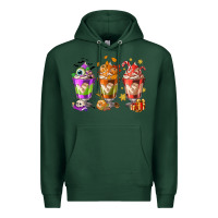 Sports Green Hallothanksmas coffee cups Premium Hoodie - NancyCooperArtShop