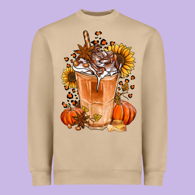 Pumpkin Spice Ice Latte Heavyweight Sweatshirt Designed By Jasminsmagicworld