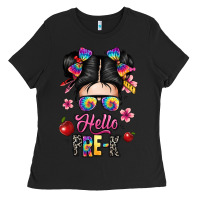 Black hello pre k Ladies Tee - texasbilliewilder
