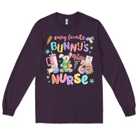 Plum every favorite bunnys nurse Long Sleeve Tee - MaliasSmallBusiness