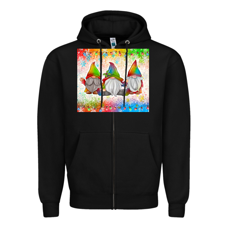 Christmas Lights Gnome Zipper Hoodie by MaliasSmallBusiness | Teevron