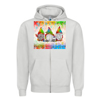 Dove Grey christmas lights gnome Zipper Hoodie - MaliasSmallBusiness