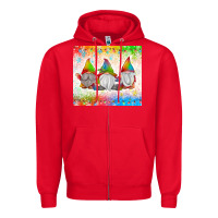 Red christmas lights gnome Zipper Hoodie - MaliasSmallBusiness