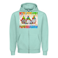 Seafoam christmas lights gnome Zipper Hoodie - MaliasSmallBusiness