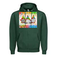 Sports Green christmas lights gnome Zipper Hoodie - MaliasSmallBusiness