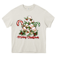 Cream merry christmas baseball Heavy Core Tee - RanaPortraitStore