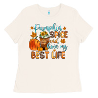 Bone pumpkin spice and livin  my best life Ladies Tee - Zillion Design Studio