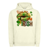 Pigment Pistachio St. Patrick's Kiss me I'm Irish with lip Urban Hoodie - HowdyJamesFarm