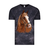 Cloud Black horse portrait Vintage Tee - Artiststas