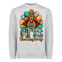 Heather Grey my first thanksgiving turkey Heavyweight Sweatshirt - Jasminsmagicworld