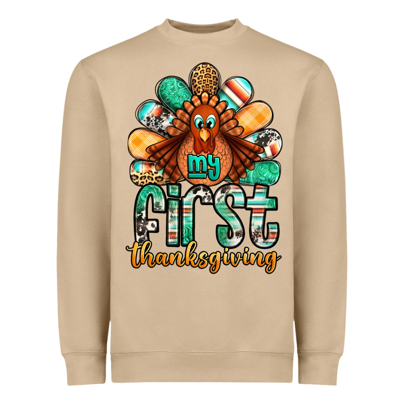 My First Thanksgiving Turkey Heavyweight Sweatshirt by Jasminsmagicworld | Teevron