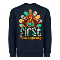 Navy my first thanksgiving turkey Heavyweight Sweatshirt - Jasminsmagicworld