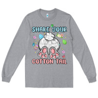 Heather Grey shake your cotton tail Long Sleeve Tee - MaliasSmallBusiness