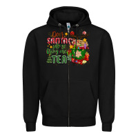Black deer santa please bring me tea Zipper Hoodie - MaliasSmallBusiness