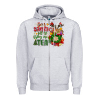 Heather Grey deer santa please bring me tea Zipper Hoodie - MaliasSmallBusiness